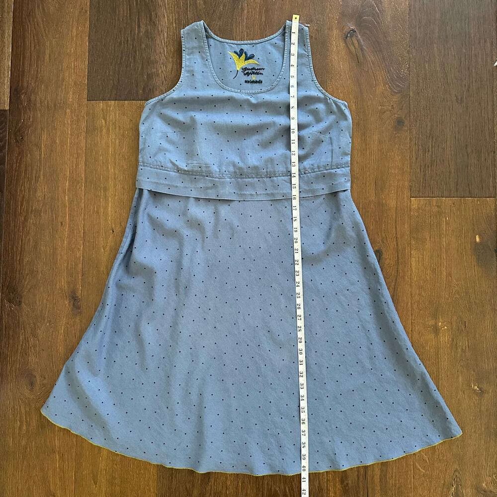 Gudrun Sjödén Polka Dot Organic Earthy Linen Cotton Tunic Sleeveless Dress Sz M - Picture 9 of 14